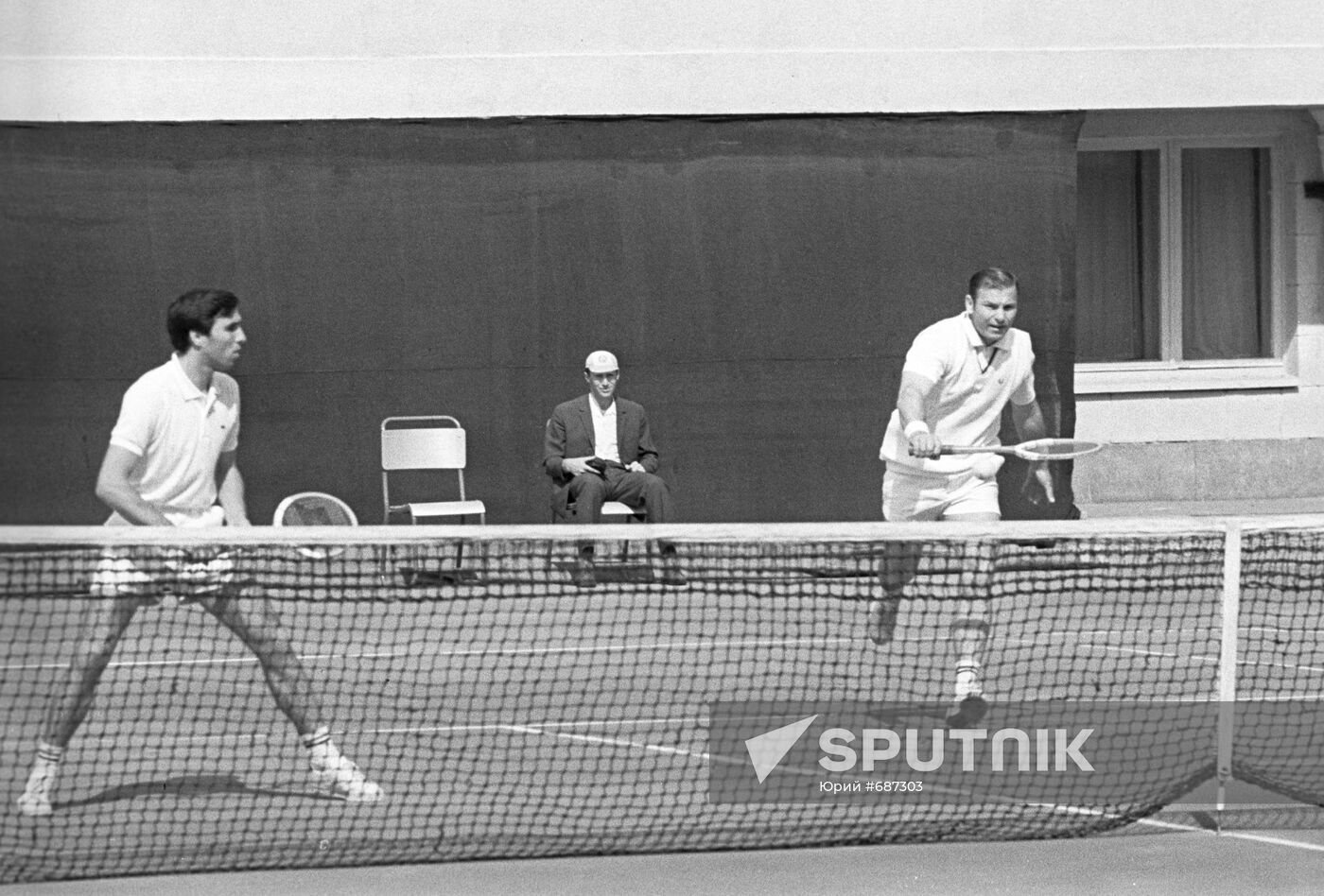 Tennis players Alexander Metreveli and Sergei Likhachev
