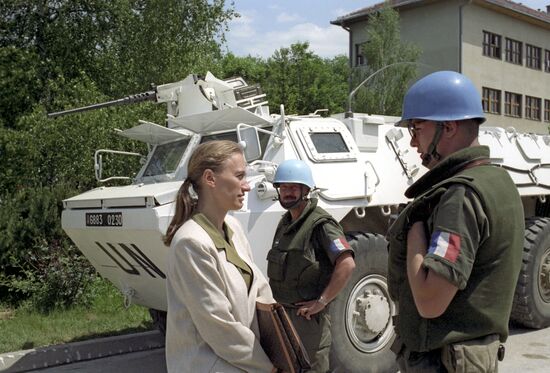 UN troops on the streets of Sarajevo