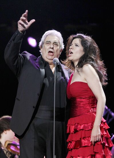 Placido Domingo and Veronica Villarroel