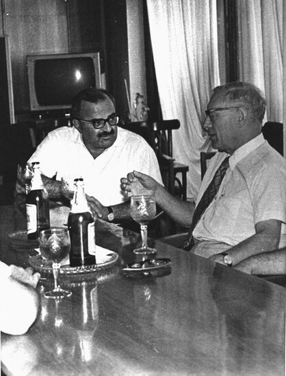Chess players Tamaz Georgadze and Mikhail Botvinnik