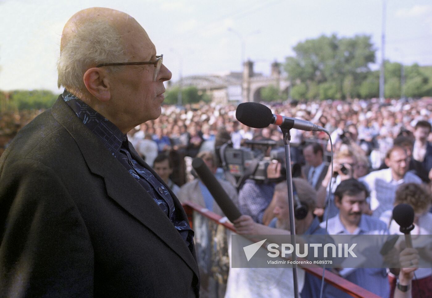 Andrei Sakharov at a rally