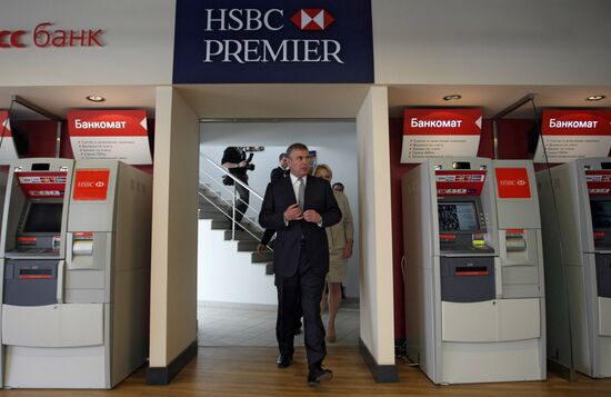 Prince Andrew visits HSBC Bank branch office in St. Petersburg