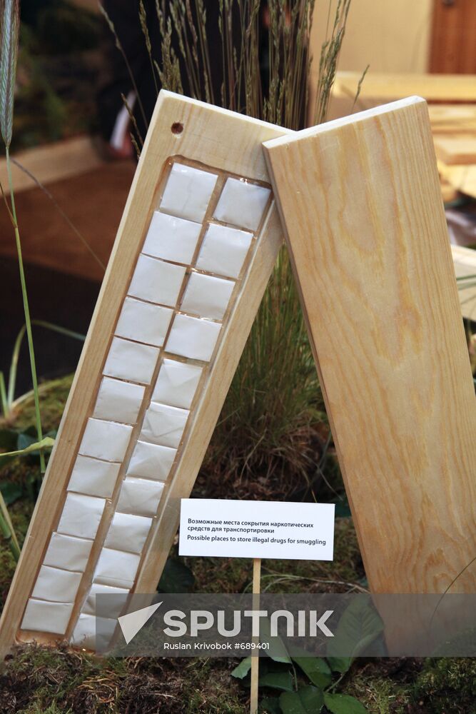 Installation to show way of hiding drugs in transit