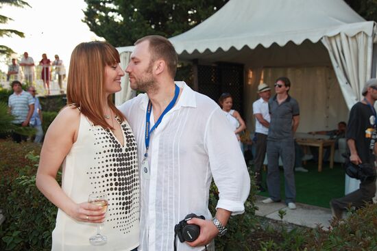 Actor Konstantin Solovyov with wife