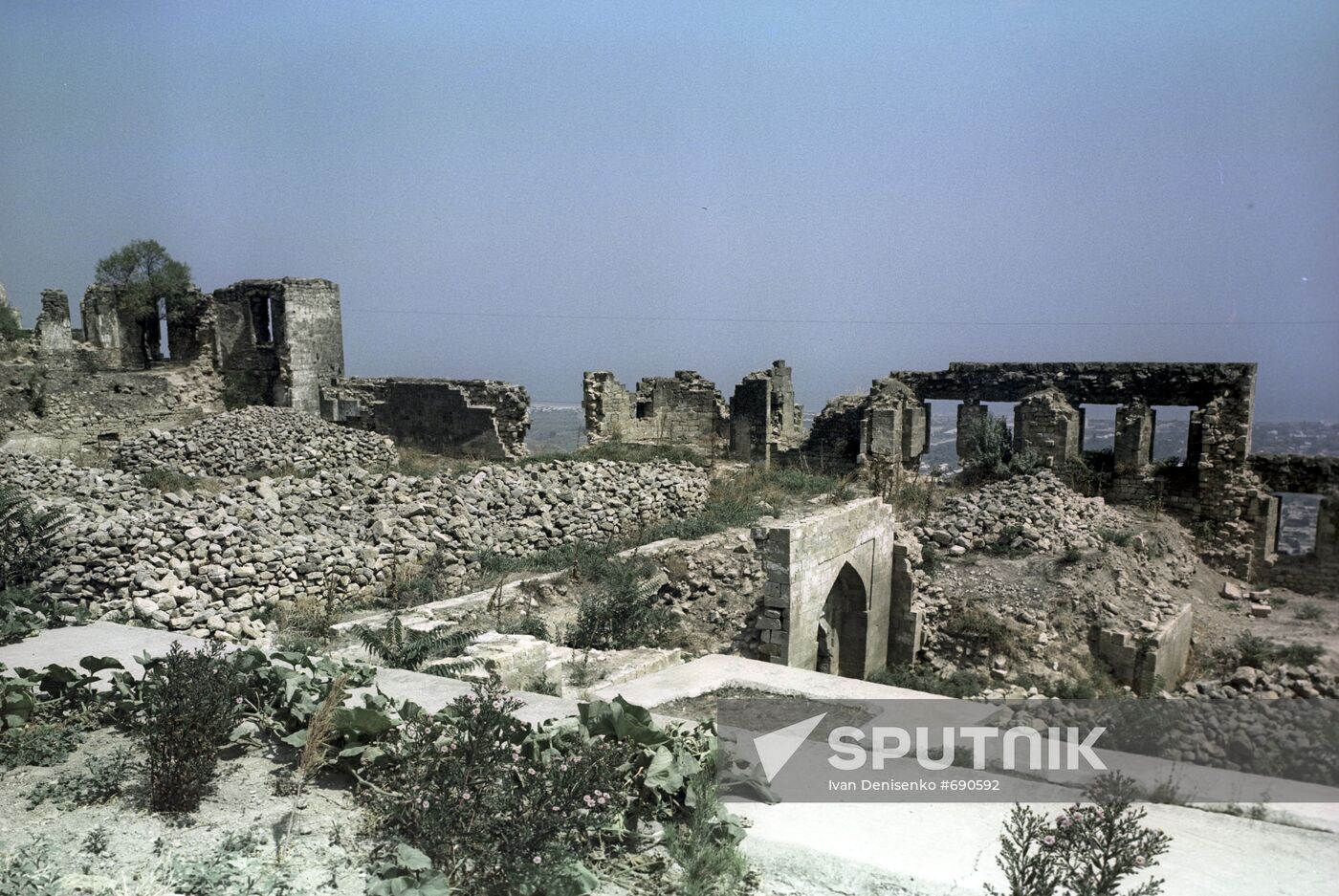Ruins of the Khan Palace in citadel of Naryn-kal