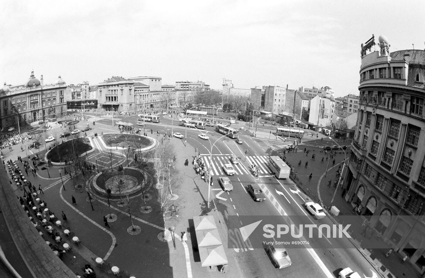 View of central square in Belgrade