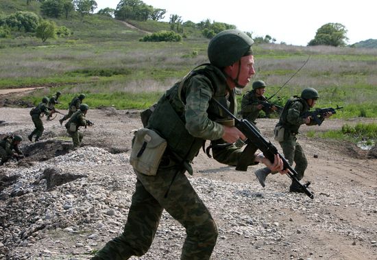 Russian marines attack.