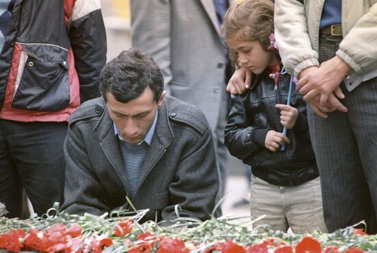 Aftermath of suppression of rally in Tbilisi on April 9, 1989