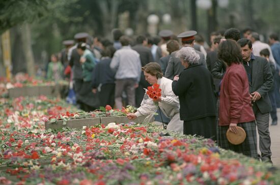 Aftermath of suppression of rally in Tbilisi on April 9, 1989