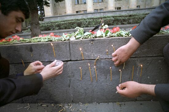 Aftermath of suppression of rally in Tbilisi on April 9, 1989