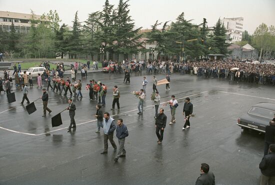 Aftermath of suppression of rally in Tbilisi on April 9, 1989