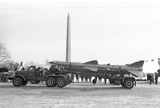 Military parade of troops of Leningrad military district