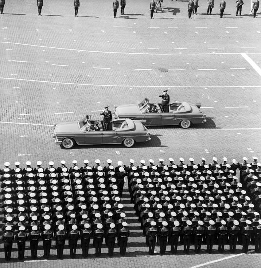 Andrey Grechko inspecting the troops on parade