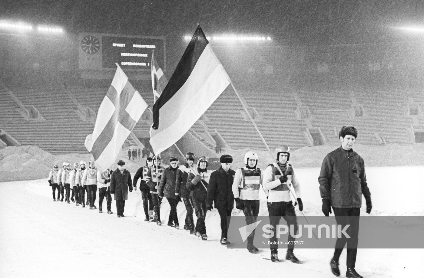 Parade of participants of International Ice Motor Races