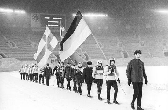 Parade of participants of International Ice Motor Races