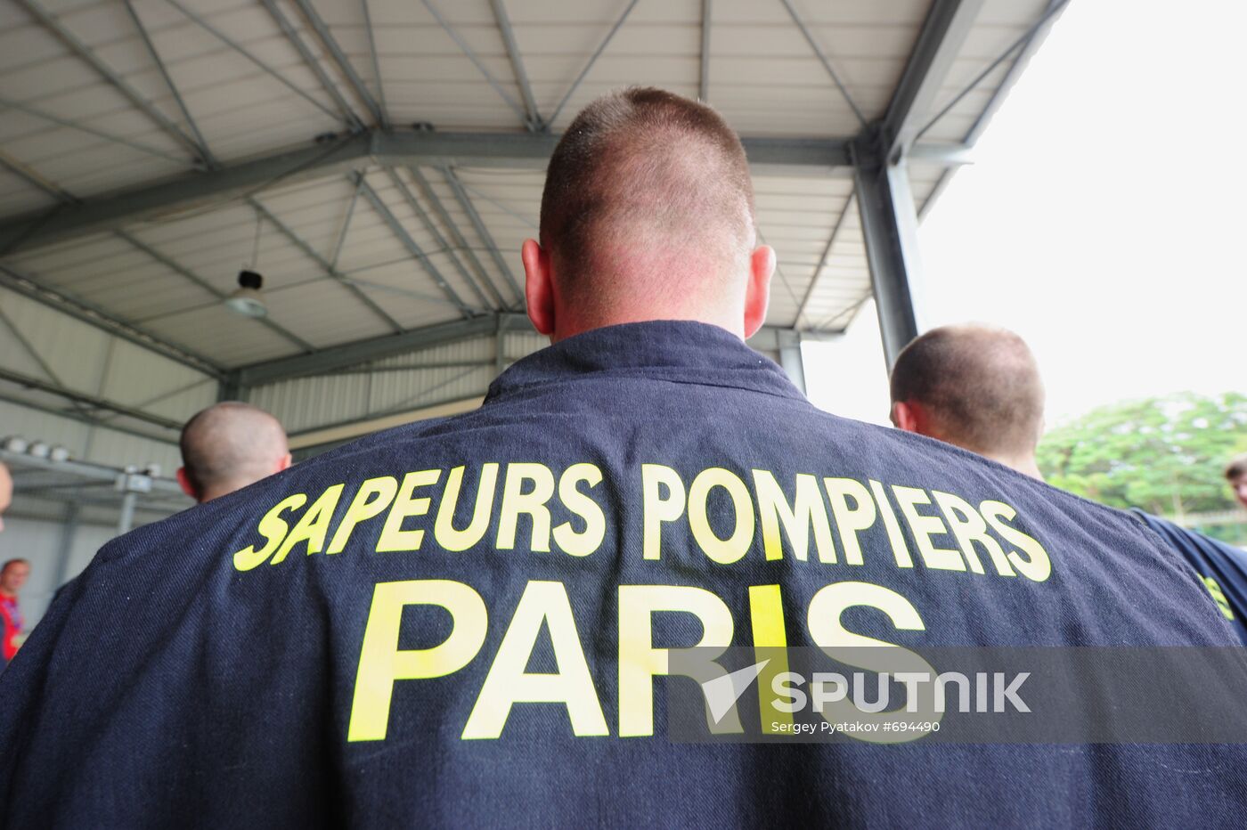 Paris fire-fighting brigade training