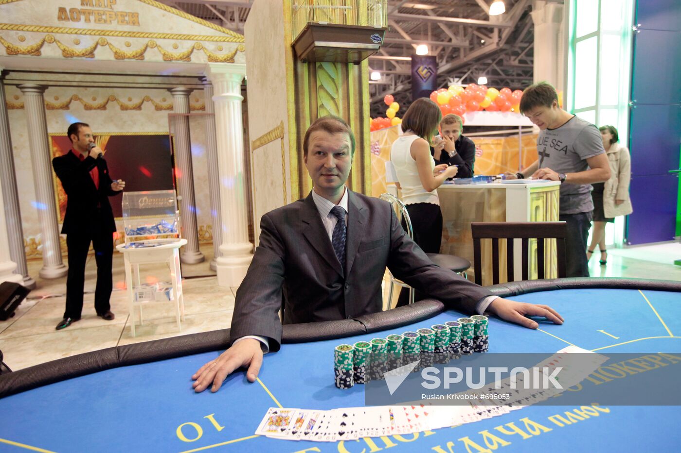 Visitors attend Russian Gaming Week exhibition