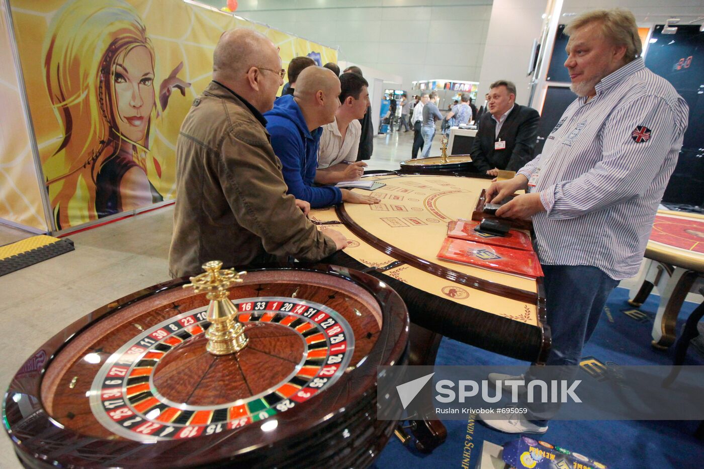 Visitors attend Russian Gaming Week exhibition