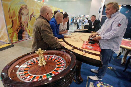 Visitors attend Russian Gaming Week exhibition