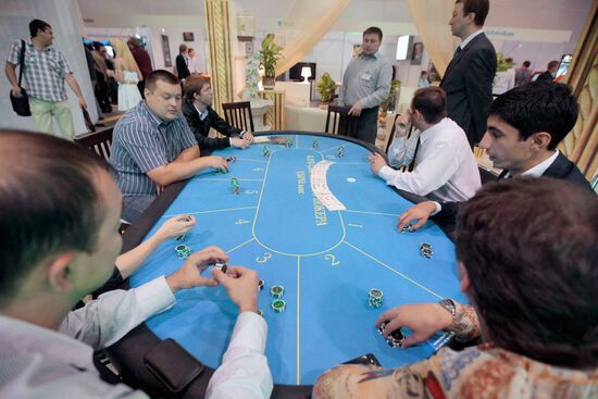Visitors attend Russian Gaming Week exhibition