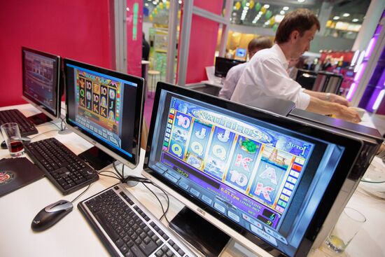 Visitors attend Russian Gaming Week exhibition