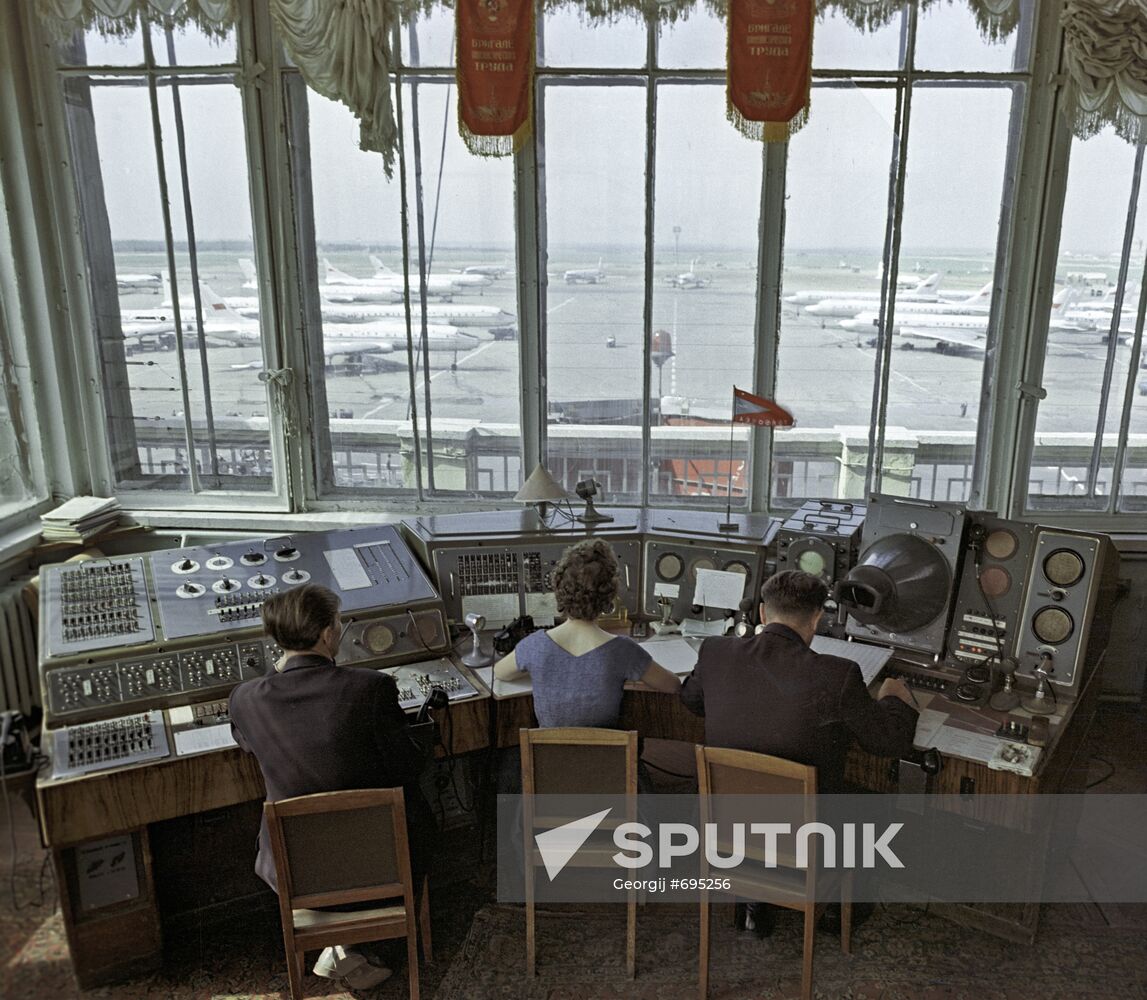 Air traffic control tower at Sheremetyevo Airport