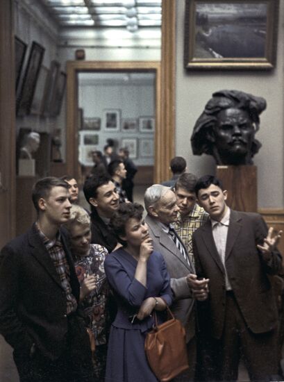 Visitors of art exhibition