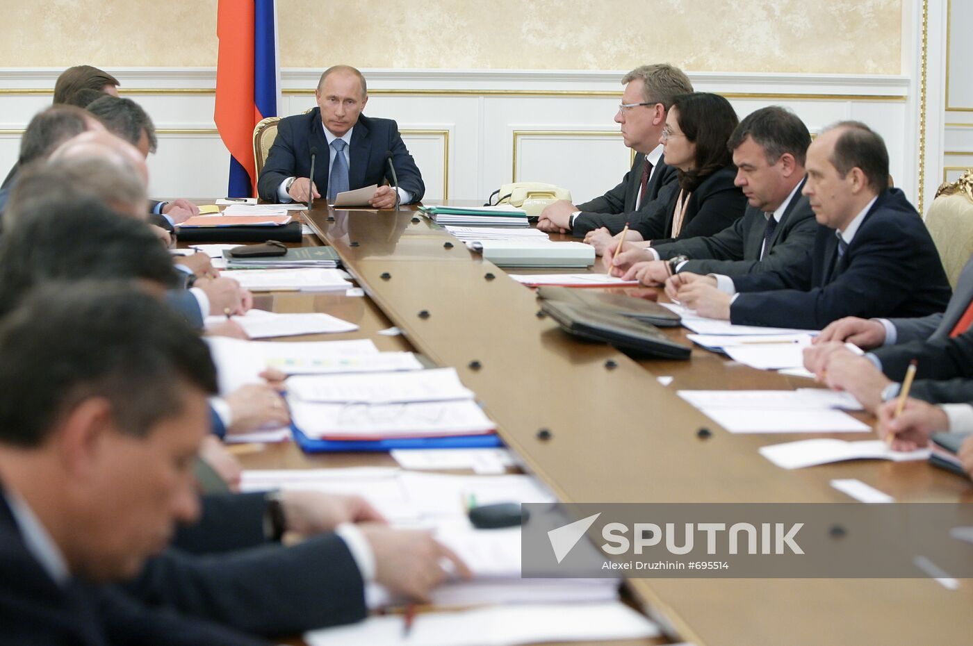 Vladimir Putin chairs meeting at Russian Government House