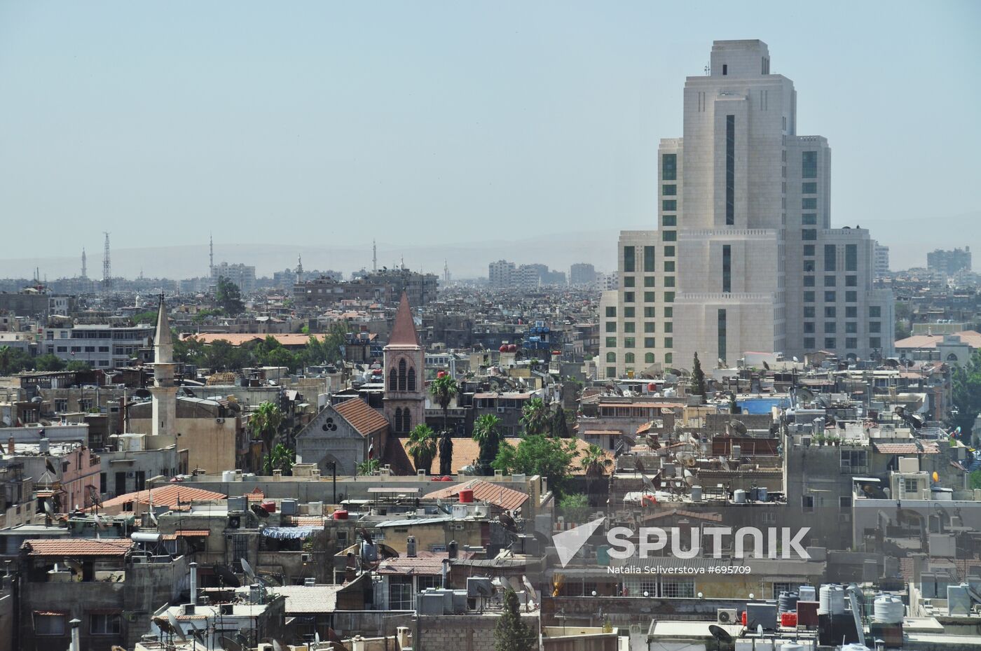 View on Damascus from hotel Blue Tower