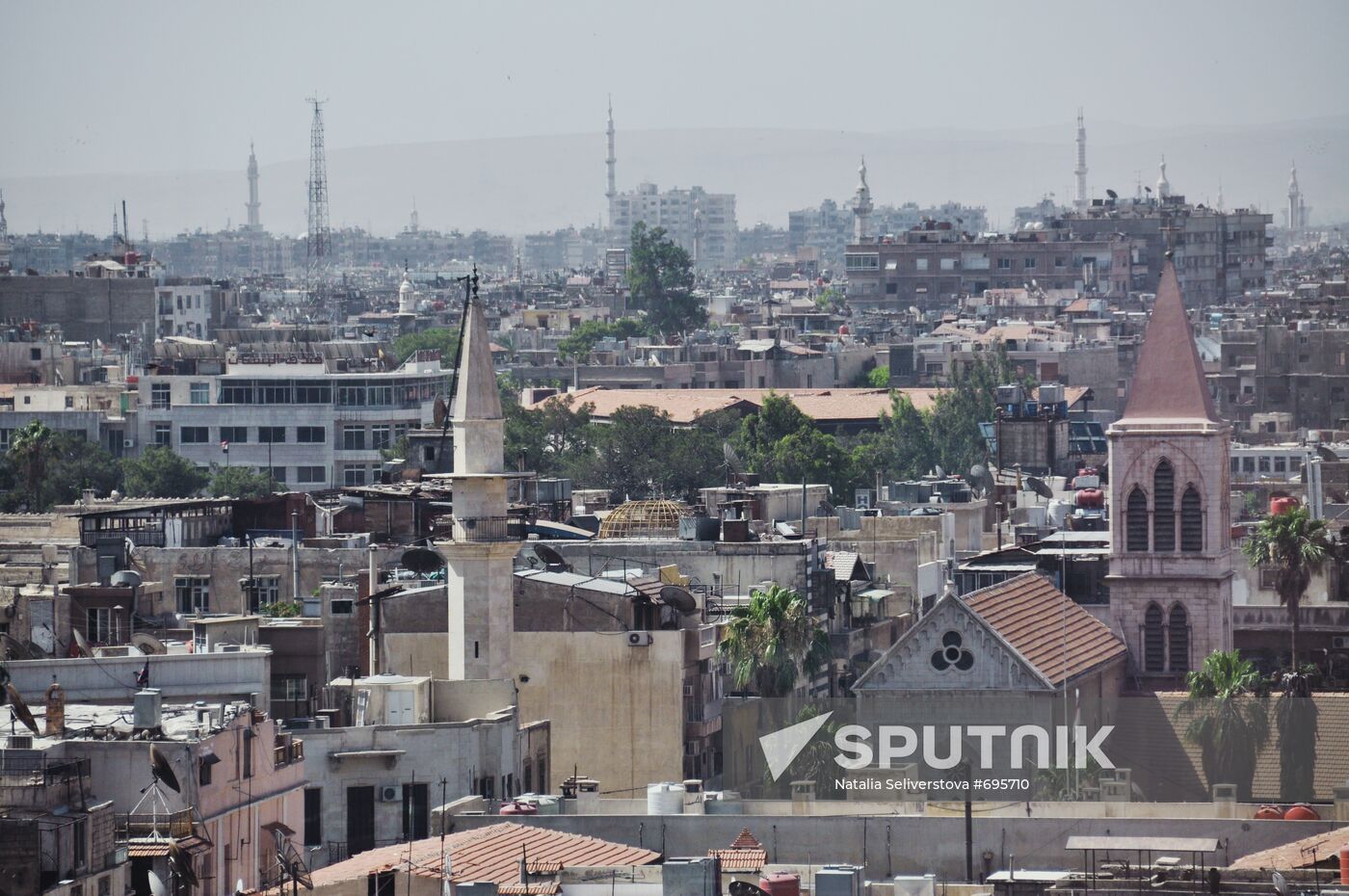 View on Damascus from hotel Blue Tower