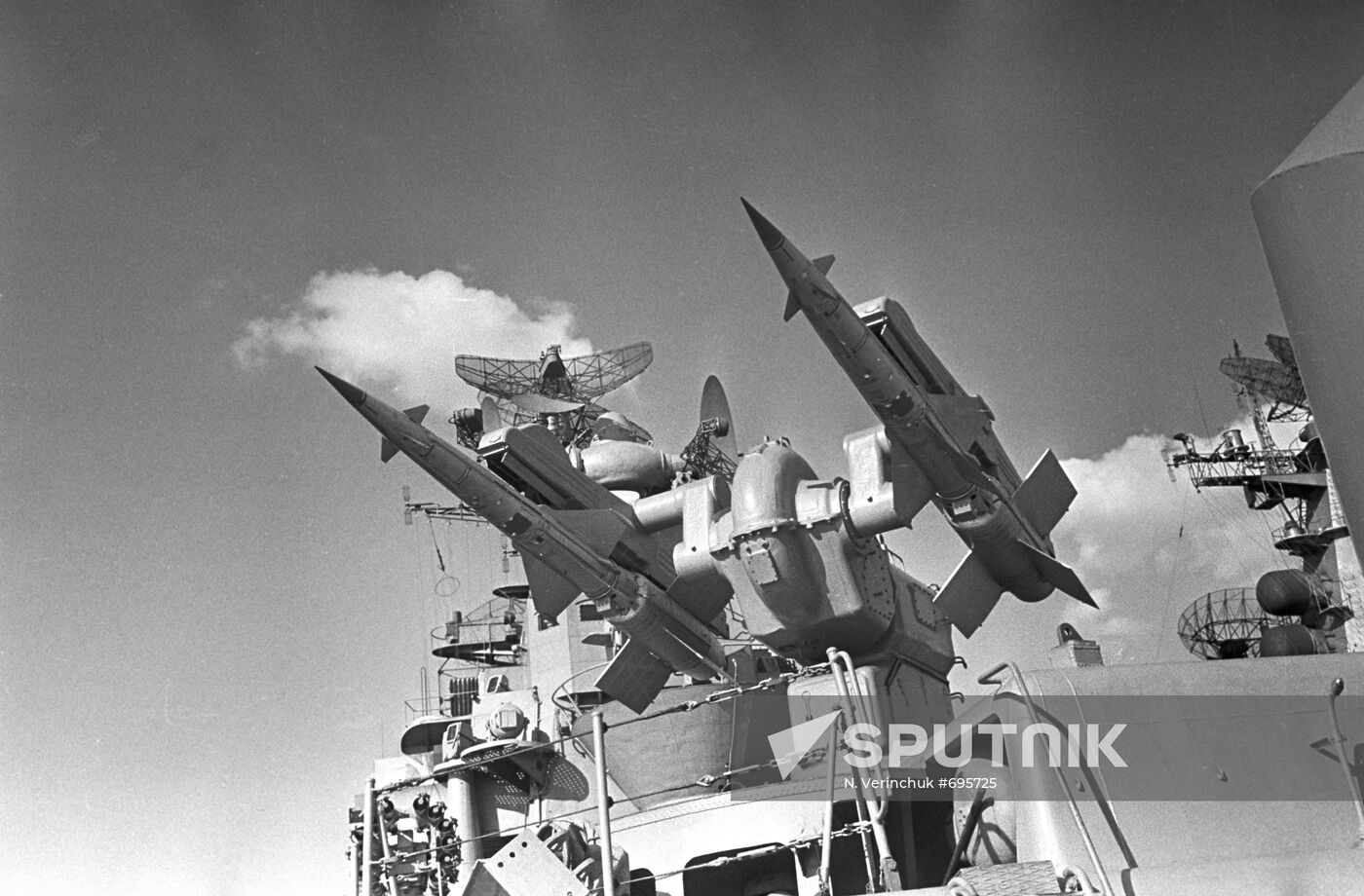 Shipborne artillery.
