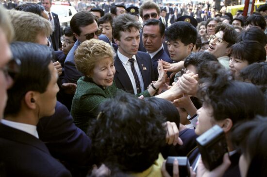 USSR President Mikhail Gorbachev visits Japan