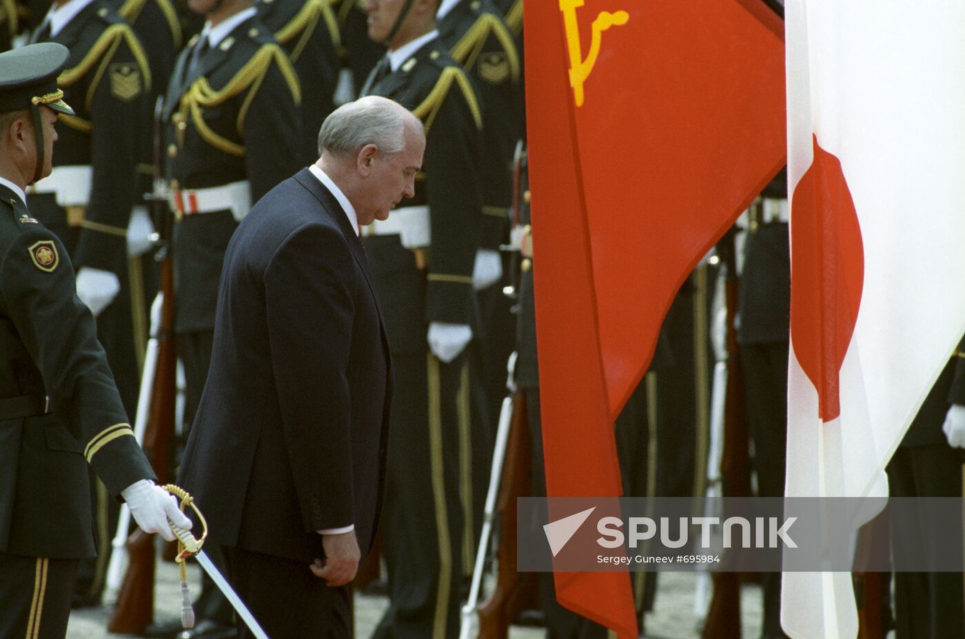 USSR President Mikhail Gorbachev visits Japan