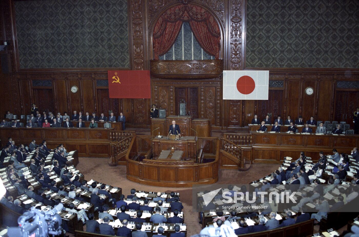 USSR President Mikhail Gorbachev visits Japan