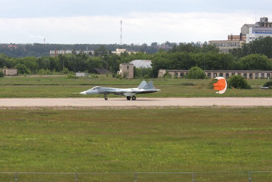 Test flight of T-50, fifth generation fighter aircraft