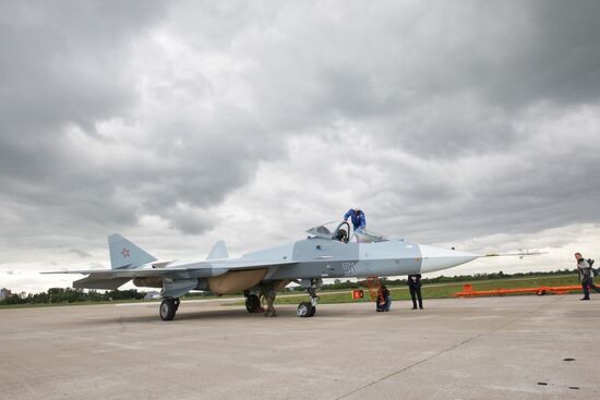 Test flight of T-50, fifth generation fighter aircraft