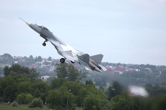 Test flight of T-50, fifth generation fighter aircraft