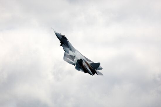 Test flight of T-50, fifth generation fighter aircraft