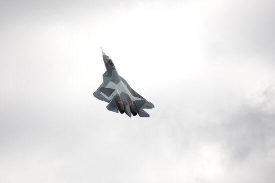 Test flight of T-50, fifth generation fighter aircraft