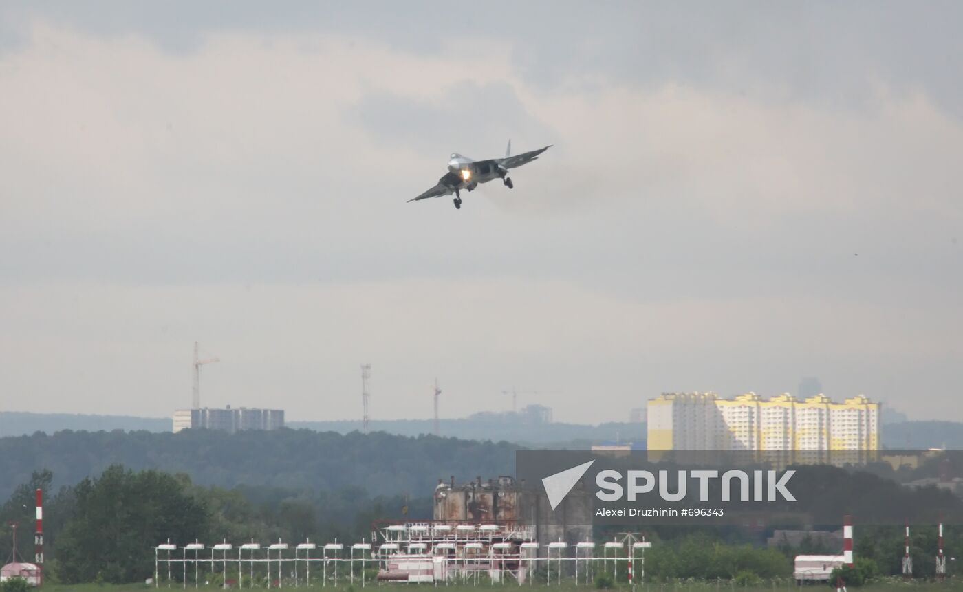 Test flight of T-50, fifth generation fighter aircraft