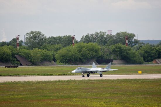 Test flight of T-50, fifth generation fighter aircraft