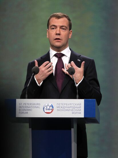 Dmitry Medvedev attends 2010 SPIEF