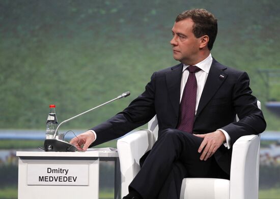 Dmitry Medvedev attends 2010 SPIEF