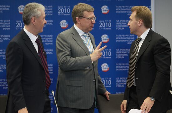 Sergei Sobyanin, Alexei Kudrin and Igor Shuvalov