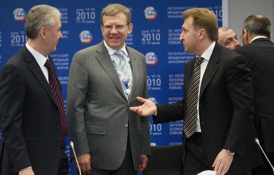 Sergei Sobyanin, Alexei Kudrin and Igor Shuvalov