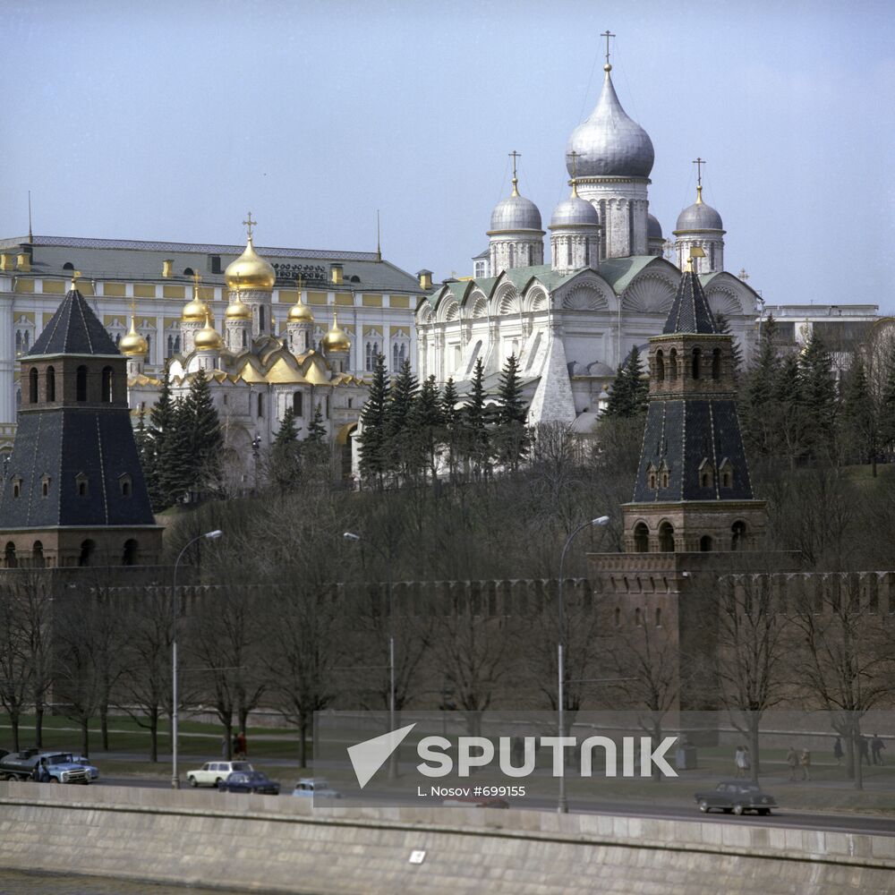 View of the Moscow Kremlin from the Moskva River embankment