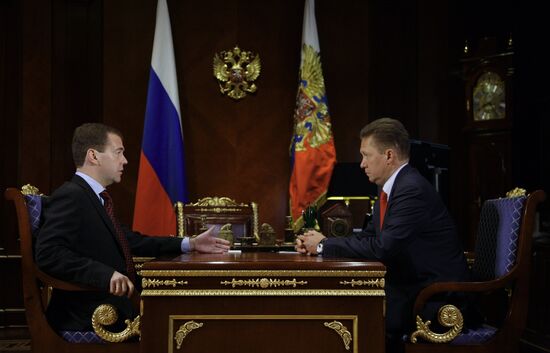 Dmitry Medvedev meets with Alexei Miller