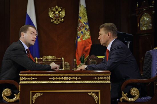 Dmitry Medvedev meets with Alexei Miller