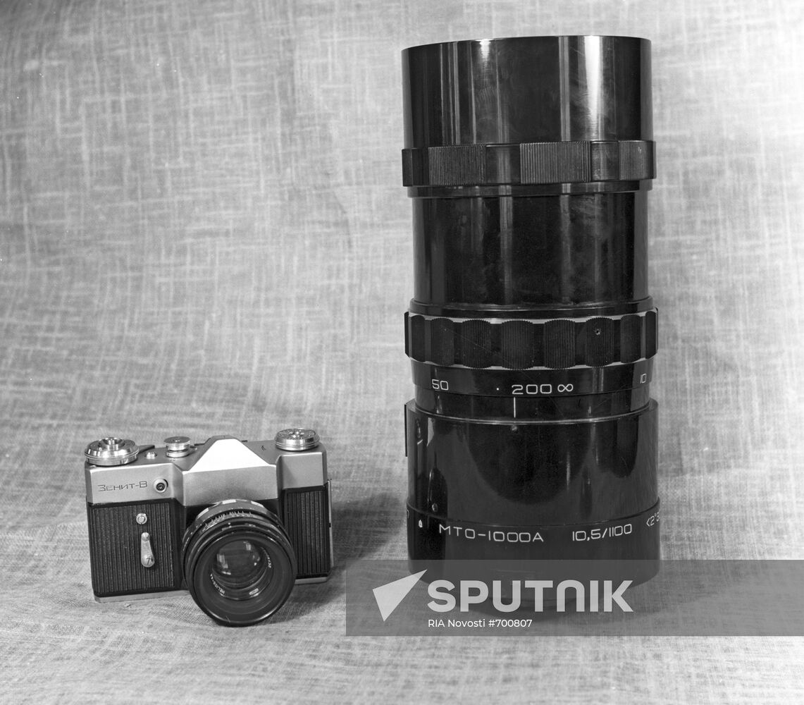 Soviet camera Zenit-V and lens MTO-1000A