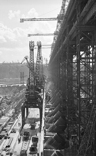 Bratsk hydroelectric power station on Angara-river